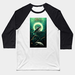 Whales in the ocean Baseball T-Shirt